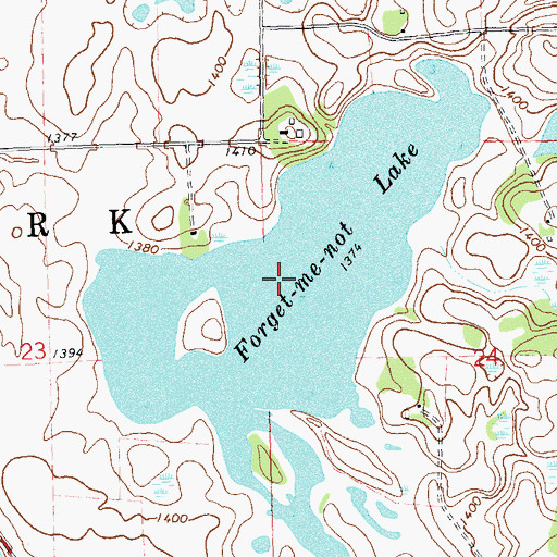 Topographic Map of Forget-me-not Lake, MN