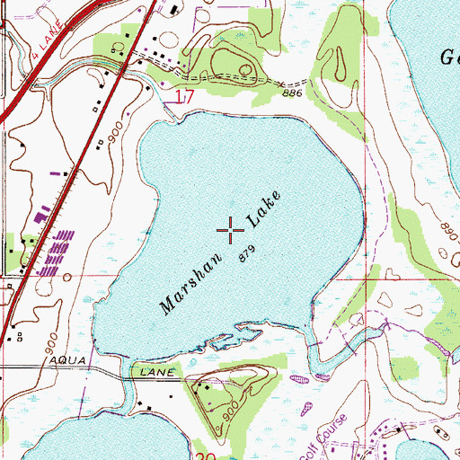 Topographic Map of Marshan Lake, MN