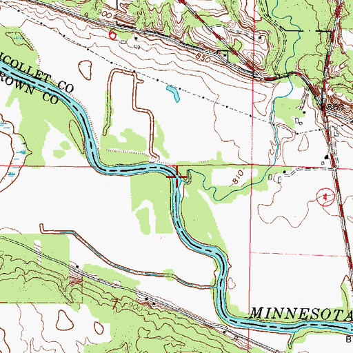 Topographic Map of Fort Ridgely Creek, MN