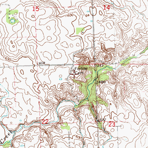 Topographic Map of Fortier Cemetery, MN