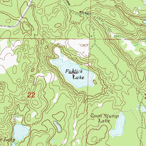 Topographic Map of Fosdick Lake, MN