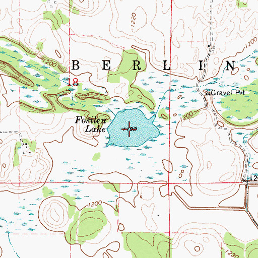 Topographic Map of Fosilen Lake, MN