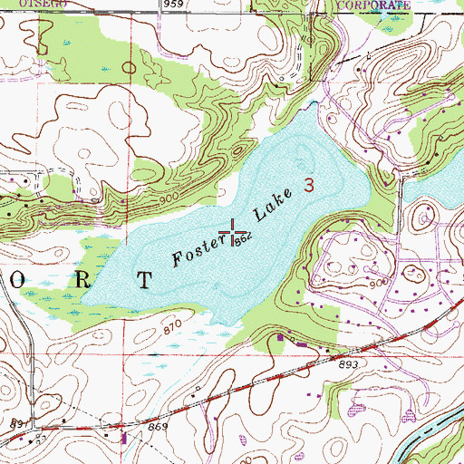 Topographic Map of Foster Lake, MN