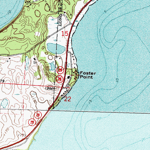 Topographic Map of Foster Point, MN