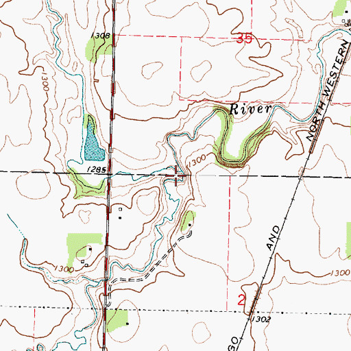 Topographic Map of Fourmile Creek, MN