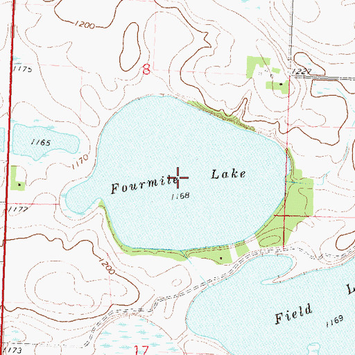 Topographic Map of Fourmile Lake, MN