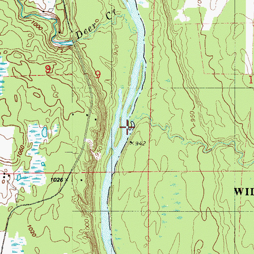 Topographic Map of Fox Creek, MN