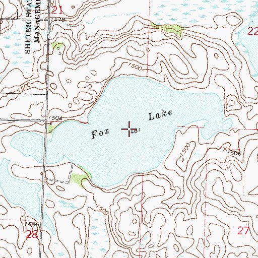 Topographic Map of Fox Lake, MN