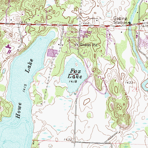 Topographic Map of Fox Lake, MN