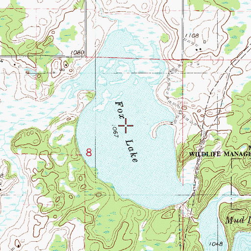 Topographic Map of Fox Lake, MN
