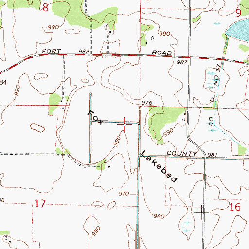 Topographic Map of Fox Lakebed, MN