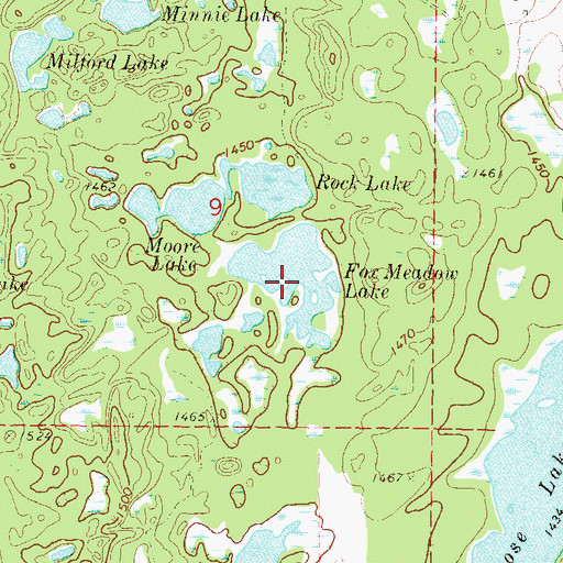 Topographic Map of Fox Meadow Lake, MN