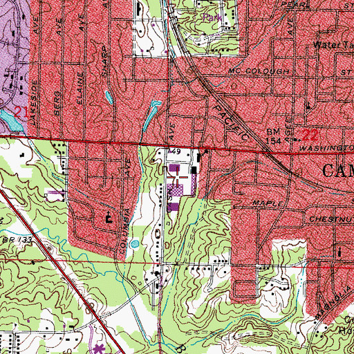 Topographic Map of Garden Oaks Shopping Center, AR