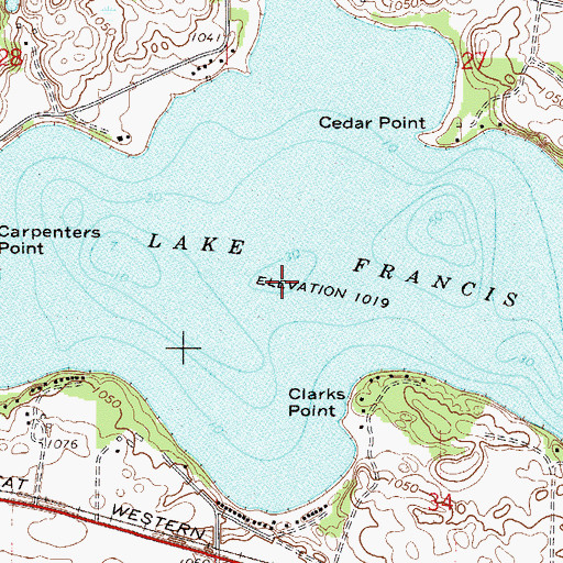Topographic Map of Lake Francis, MN