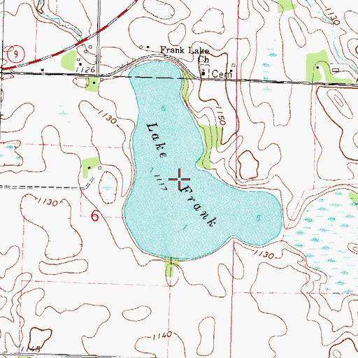 Topographic Map of Lake Frank, MN