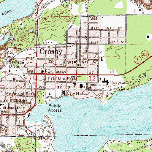 Topographic Map of Franklin Park, MN