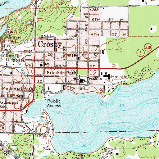 Topographic Map of Franklin School, MN