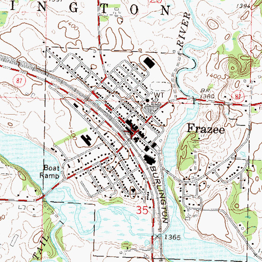 Topographic Map of Frazee, MN
