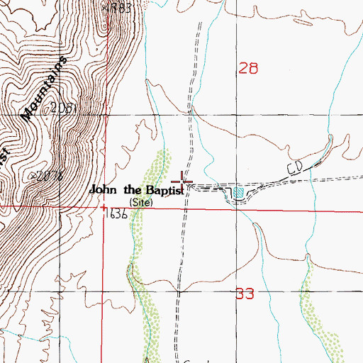 Topographic Map of John the Baptist, AZ