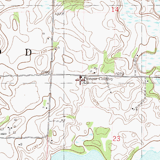 Topographic Map of Pioneer Country Church, MN