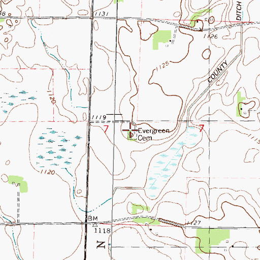 Topographic Map of Free Church, MN