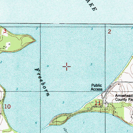 Topographic Map of Freeborn Lake, MN