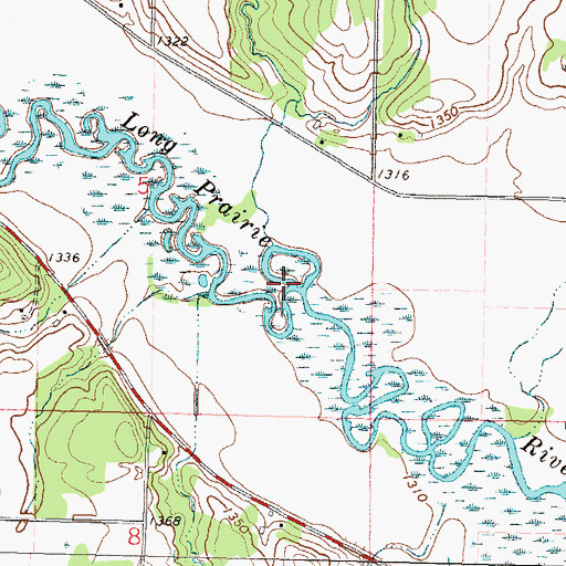 Topographic Map of Freemans Creek, MN