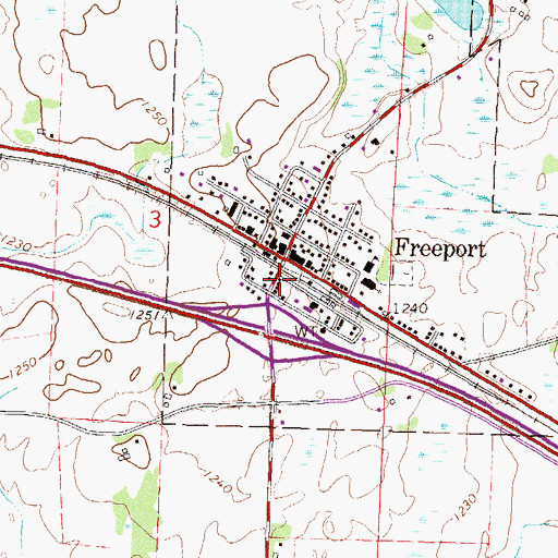 Topographic Map of Freeport, MN