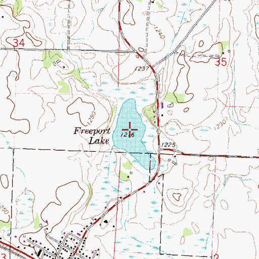 Topographic Map of Freeport Lake, MN
