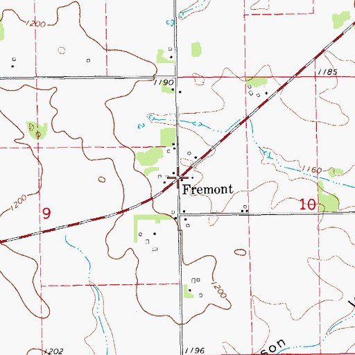 Topographic Map of Fremont, MN