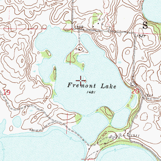 Topographic Map of Fremont Lake, MN