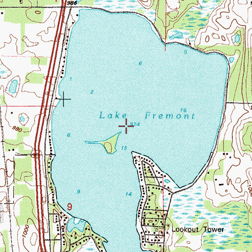 Topographic Map of Lake Fremont, MN