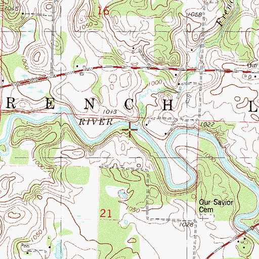 Topographic Map of French Creek, MN