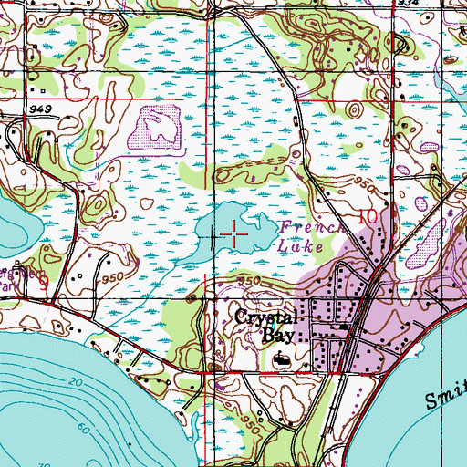 Topographic Map of French Lake, MN