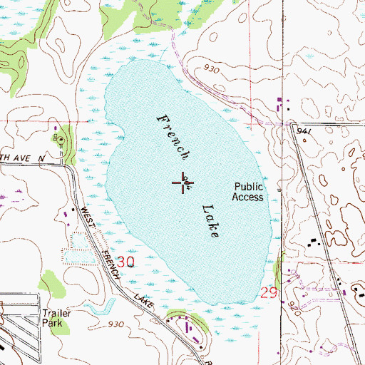Topographic Map of French Lake, MN