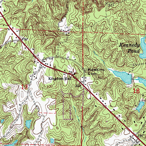 Topographic Map of Kingdom Hall, AR