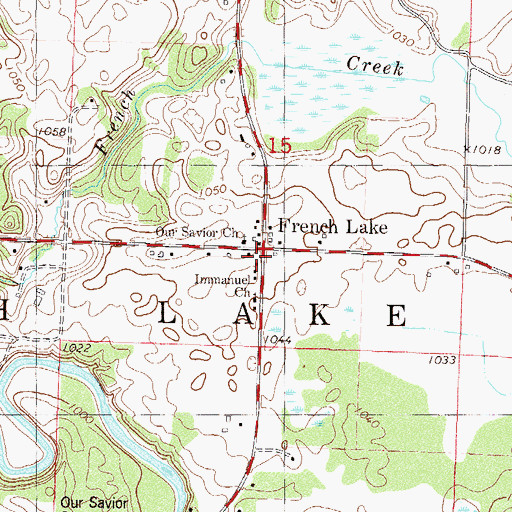 Topographic Map of French Lake, MN