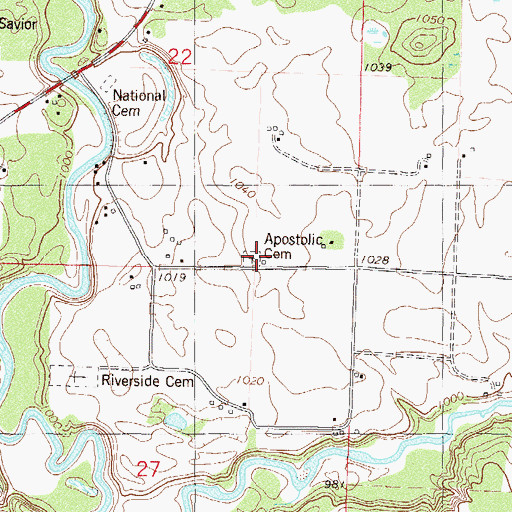 Topographic Map of French Lake Church, MN