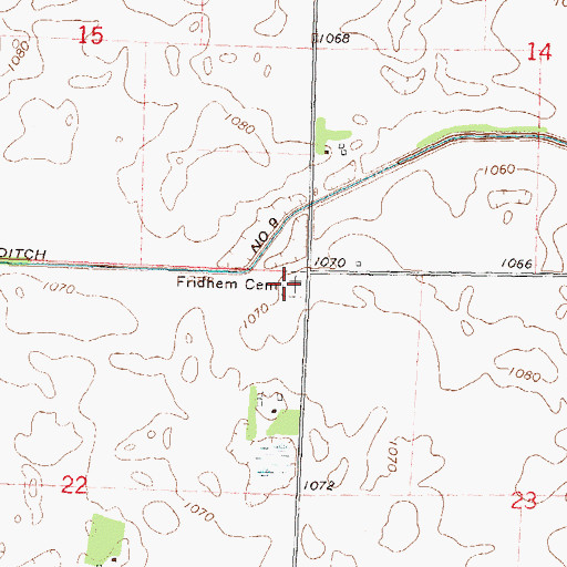Topographic Map of Fridhem Cemetery, MN