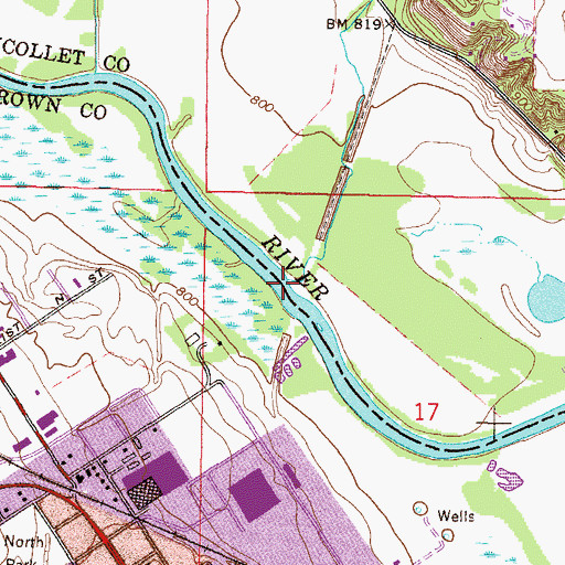 Topographic Map of Fritsche Creek, MN