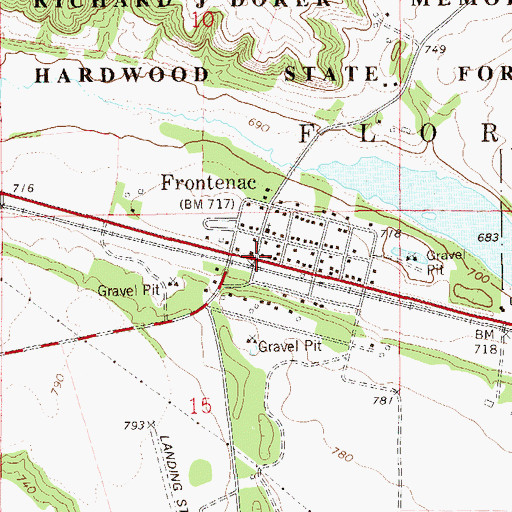 Topographic Map of Frontenac, MN