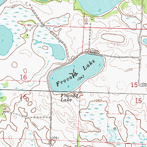 Topographic Map of Frovold Lake, MN