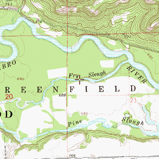 Topographic Map of Fry Slough, MN