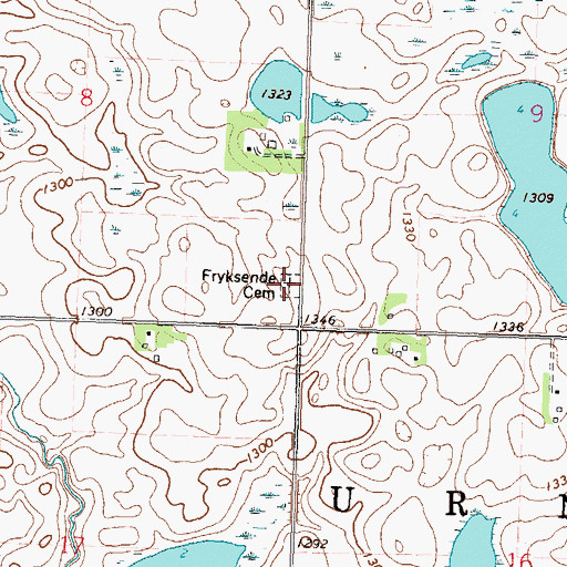 Topographic Map of Frykesende Cemetery, MN