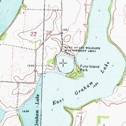 Topographic Map of Fury State Wildlife Management Area, MN