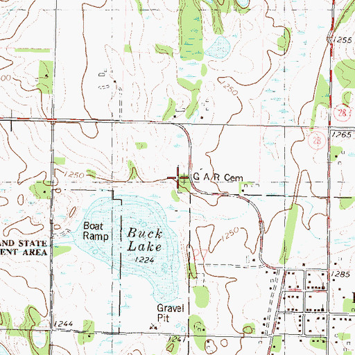 Topographic Map of G A R Cemetery, MN