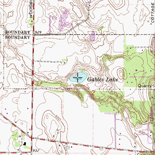Topographic Map of Gables Lake, MN