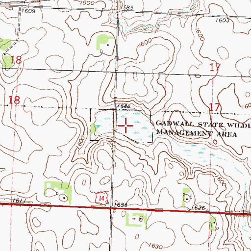 Topographic Map of Gadwall State Wildlife Management Area, MN