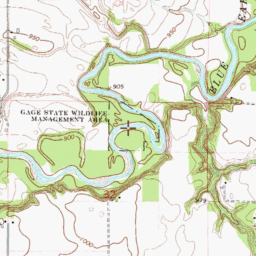 Topographic Map of Gage State Wildlife Management Area, MN
