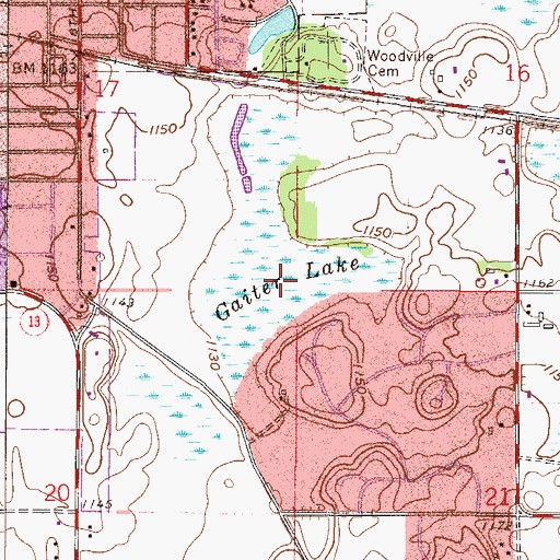 Topographic Map of Gaiter Lake, MN